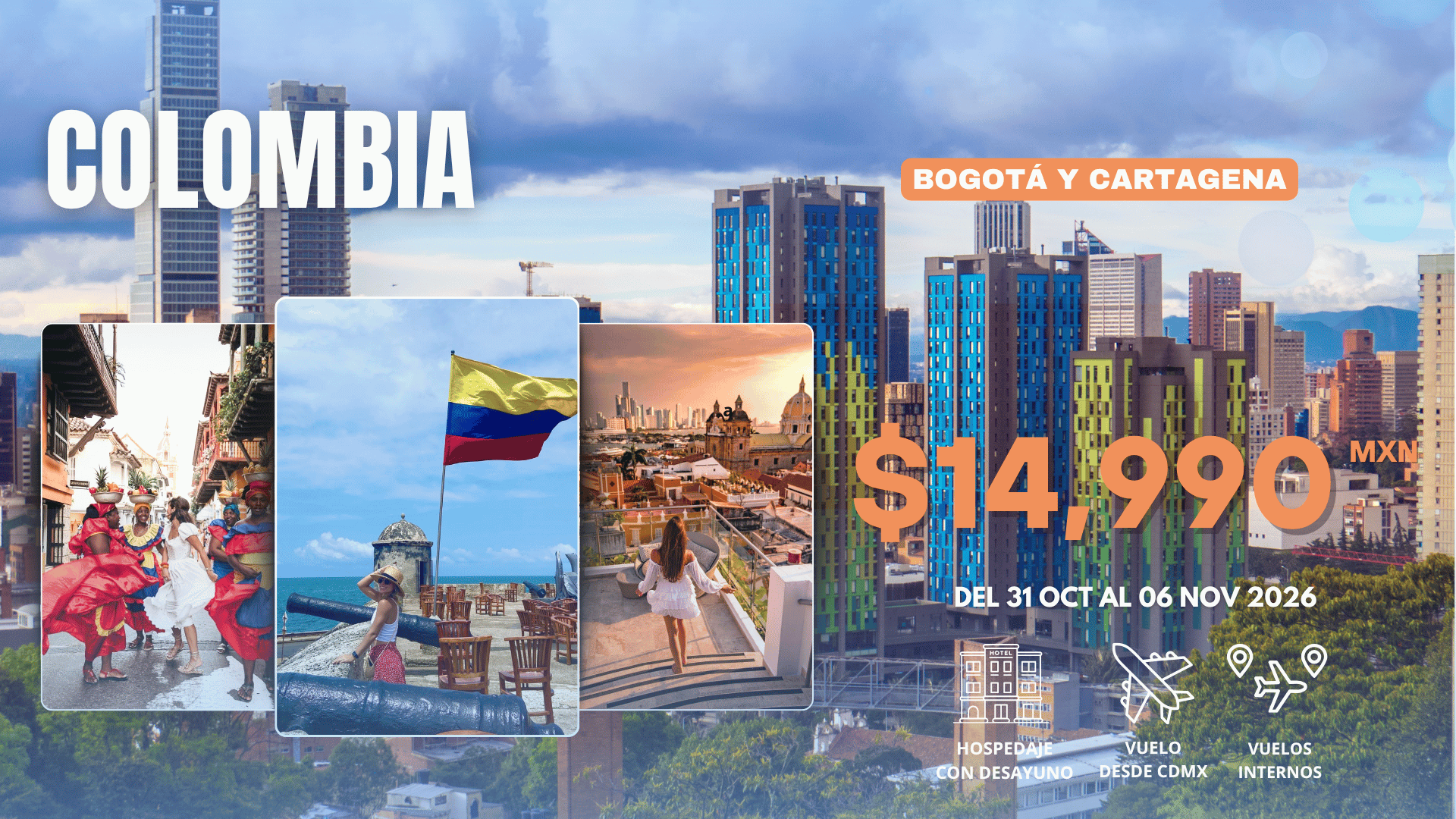 Promoción: Colombia: Bogotá y Cartagena desde $14,990 MXN