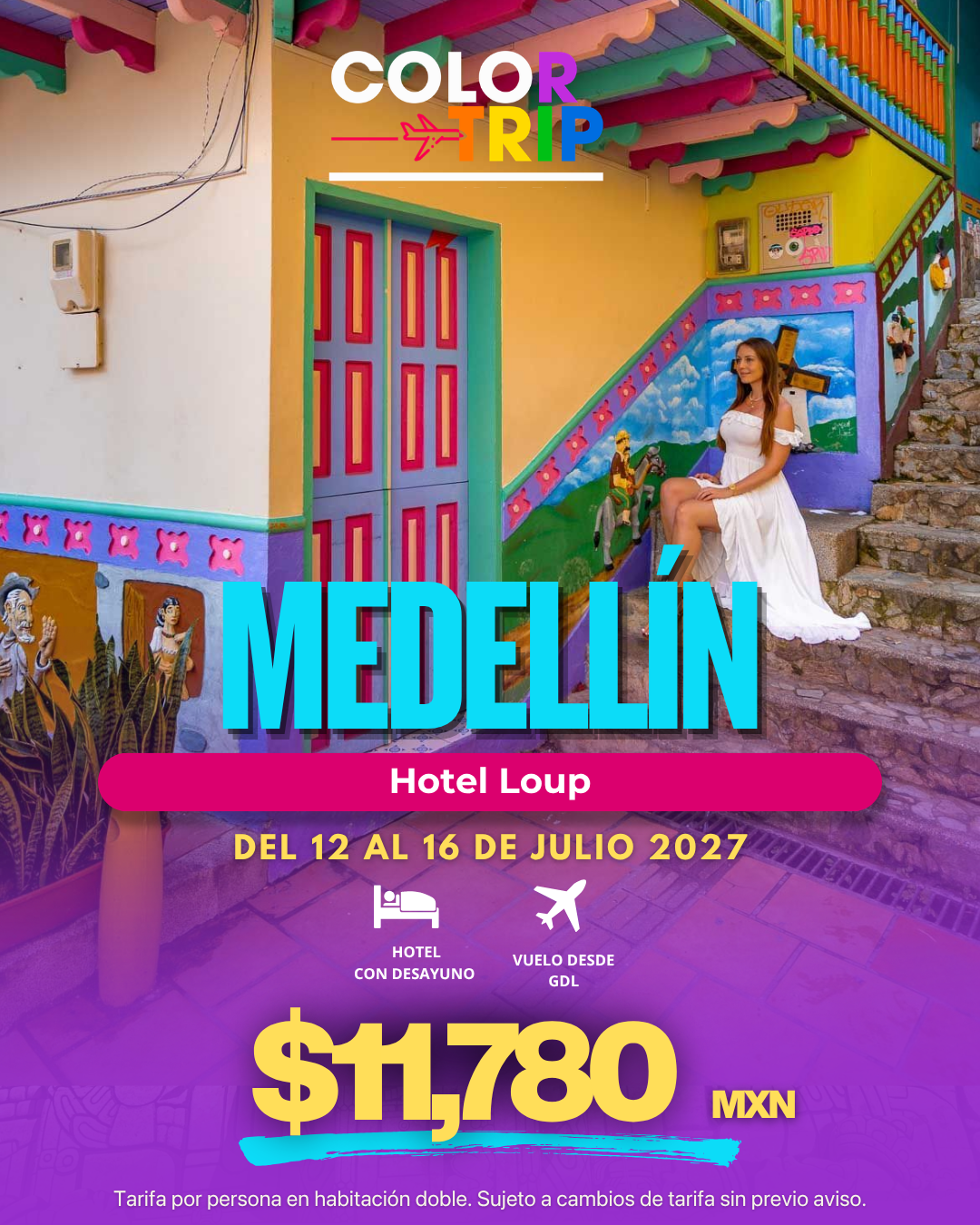 Medellín desde GDL: colores y magia en Hotel Loup por $11,780 MXN